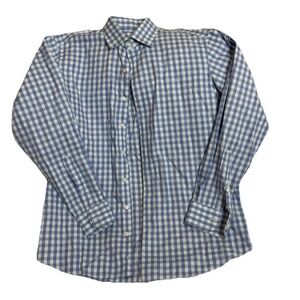 Balani Long Sleeve Button Up Men's  Check Shirt Cotton blue